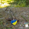 Кулон "Серце України з гербом". Кольори прапор України ". Колір срібло, на шнурку